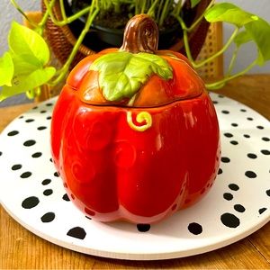Pumpkin Ceramic Candy Dish, Fall Decor